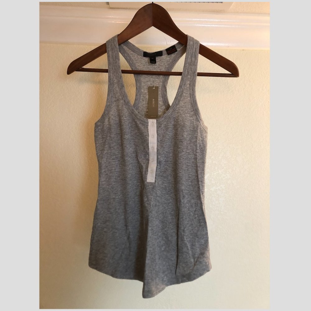 J. Crew Gray Ribbed Tank Top